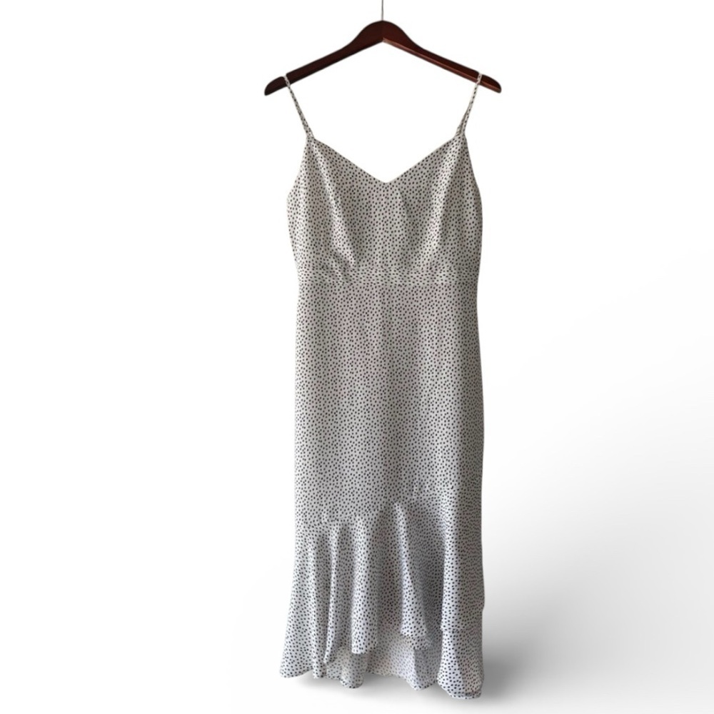 Banana Republic White & Black Polka Dot Midi Dress – Size‎ 6